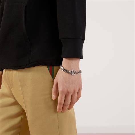 gucci bracelet interlocking g motif|interlocking g necklace in silver.